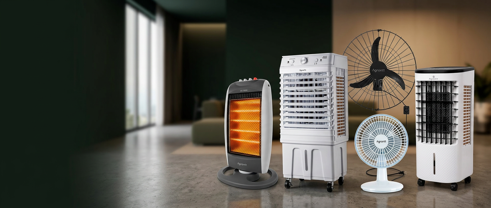 Sala com climatizador e ventilador Agrantt
